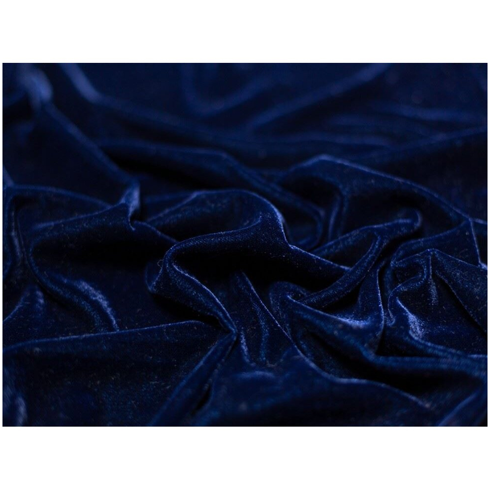 Minerva (Navy Blue) Triple Crown Velvet Fabric - Per Metre