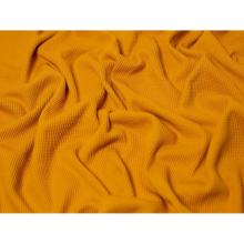 (Ochre) Minerva Cotton Waffle Textured Stretch Knit - per metre