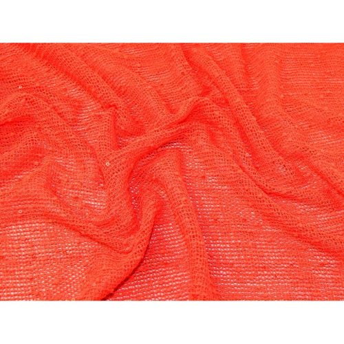 (Tomato) Minerva Sequin Lace Fabric - per metre