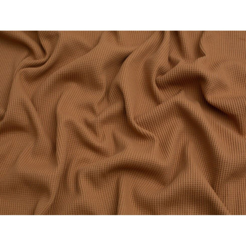 (Ginger) Minerva Cotton Waffle Textured Stretch Knit - per metre