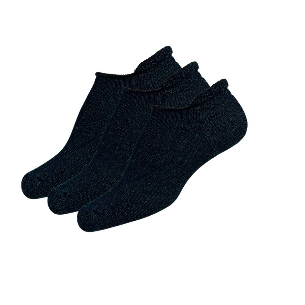 Thorlos T Max Cushion Tennis Rolltop-Socken, Schwarz (3Er-Pack), Gr??E L-image