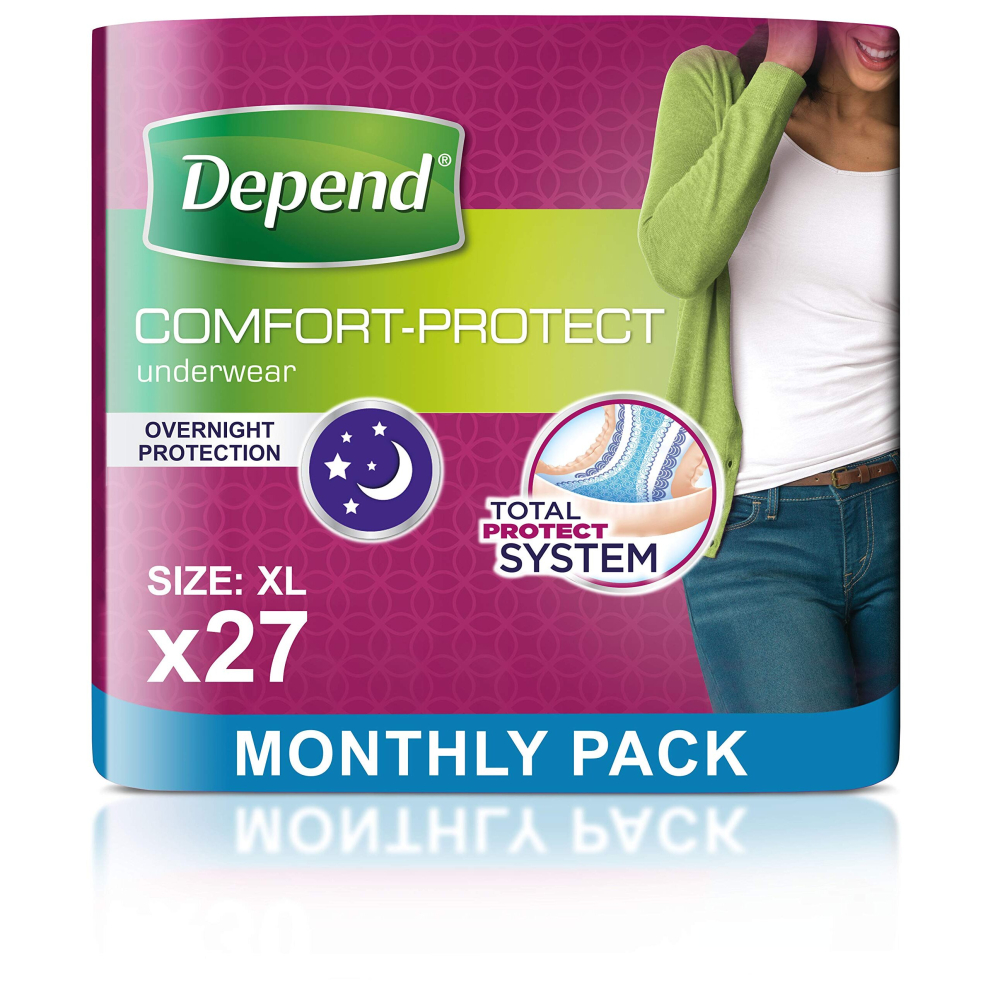 Depend comfort Protect Incontinence Pants for Women, Extra-Large - 27 Pants