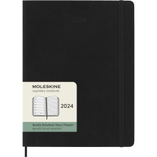 Moleskine 2024 Weekly Planner, 12M, Extra Large, Black, Soft cover (75 x 10)