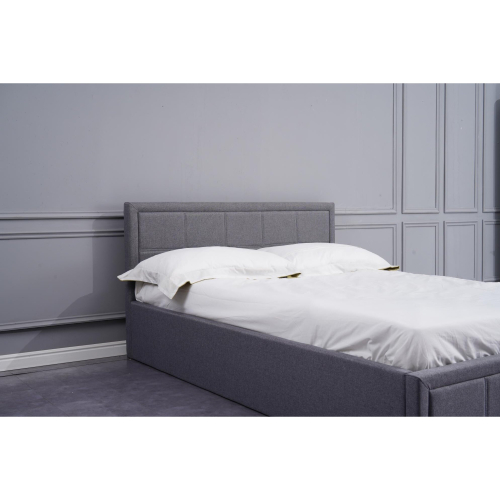 Grey Upholstered Storage Ottoman Bed With 3ft Single High Quality Memory Foam Mattress 2