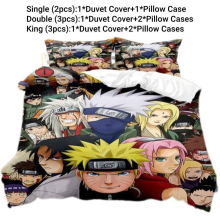 (Style C, Double) Anime Bedding Single Double King Duvet Cover Pillowcase Set Fans Gift