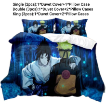 (Style E, Single) Anime Bedding Single Double King Duvet Cover Pillowcase Set Fans Gift