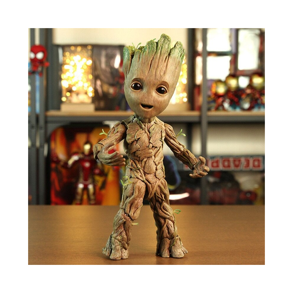 (with box, 26cm Tree man) The Avengers Disney Groot Little Tree Man Anime Movie Character Modeling