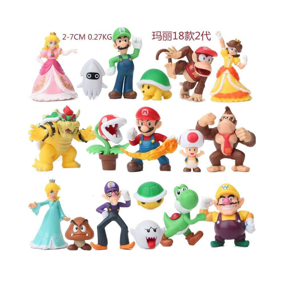 (2) 18pcs/set Super Mario PVC Action Figures Toy Model Toys02 Remote Control