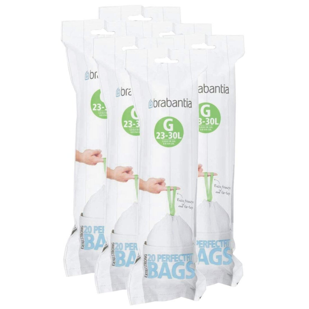 Brabantia PerfectFit g 30 Liter Bin Liners  20 ct Bags (Pack of 6)