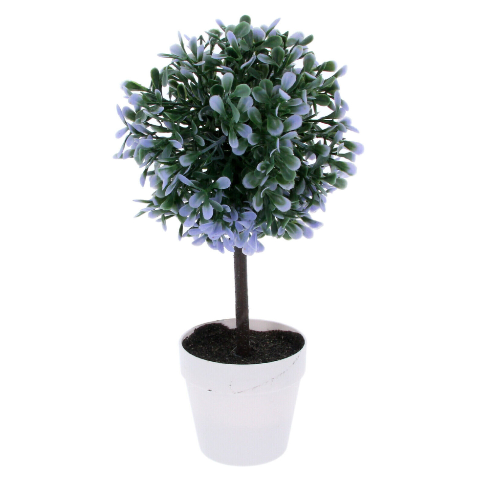 (Light Purple) Artificial Topiary Trees Ball Plants with Pot
