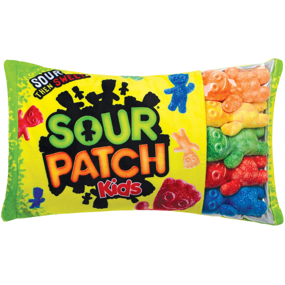 iscream Sour Patch Kids Package 18" x 12" Pillow Set with Mini SPK Candy Pillows