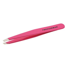 Tweezerman Stainless Steel Slant Tweezer (Neon Pink) 24910C 353 - Precision Eyebrow Tweezers for Women and Men
