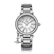 Vivienne Westwood Womens VV006PSLSL Orb Mother of Pearl Silver Analog Display Swiss Quartz Watch