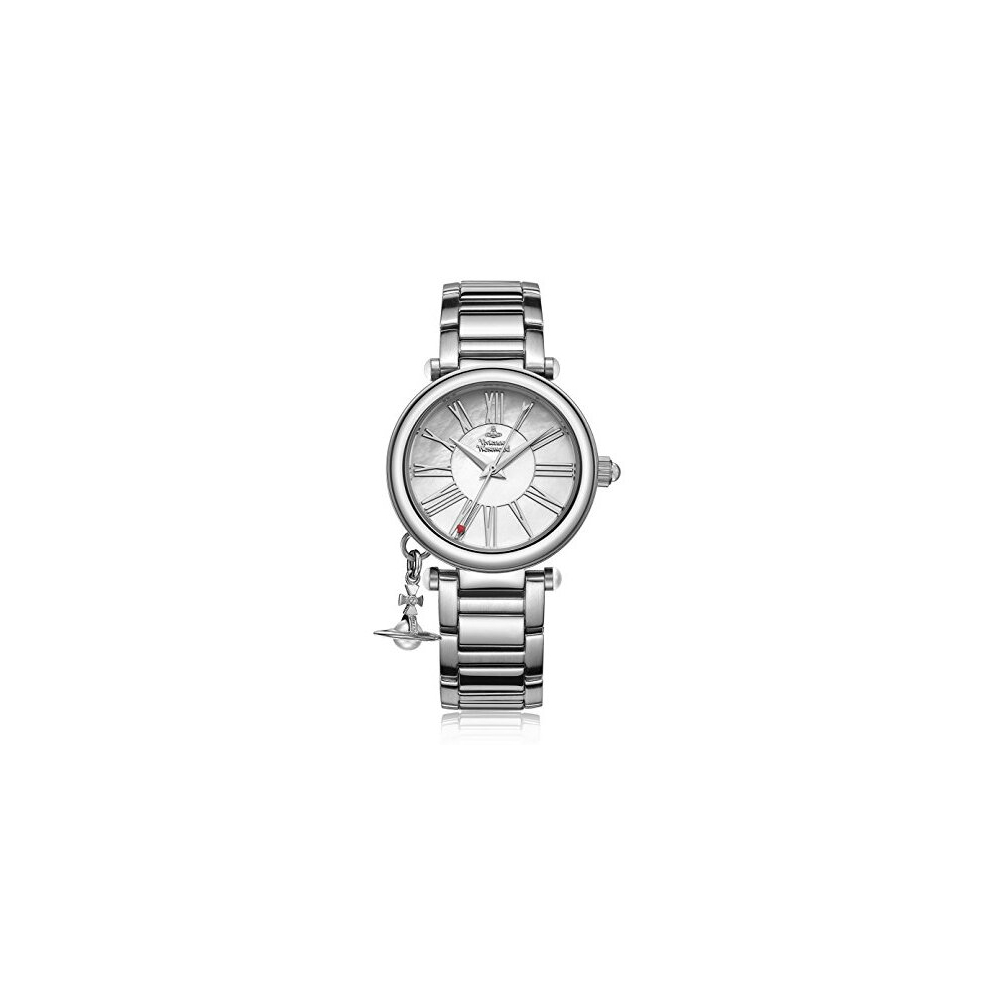 Vivienne Westwood Womens Vv006pslsl Orb Mother Of Pearl Silver Analog Display Swiss Quartz Watch
