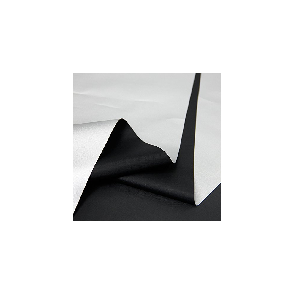 Blackout Drapery Shade Fabric Black and Silver 100 Percent Shading Light Waterproof Sunshade cloth Light Weight (2Yards)