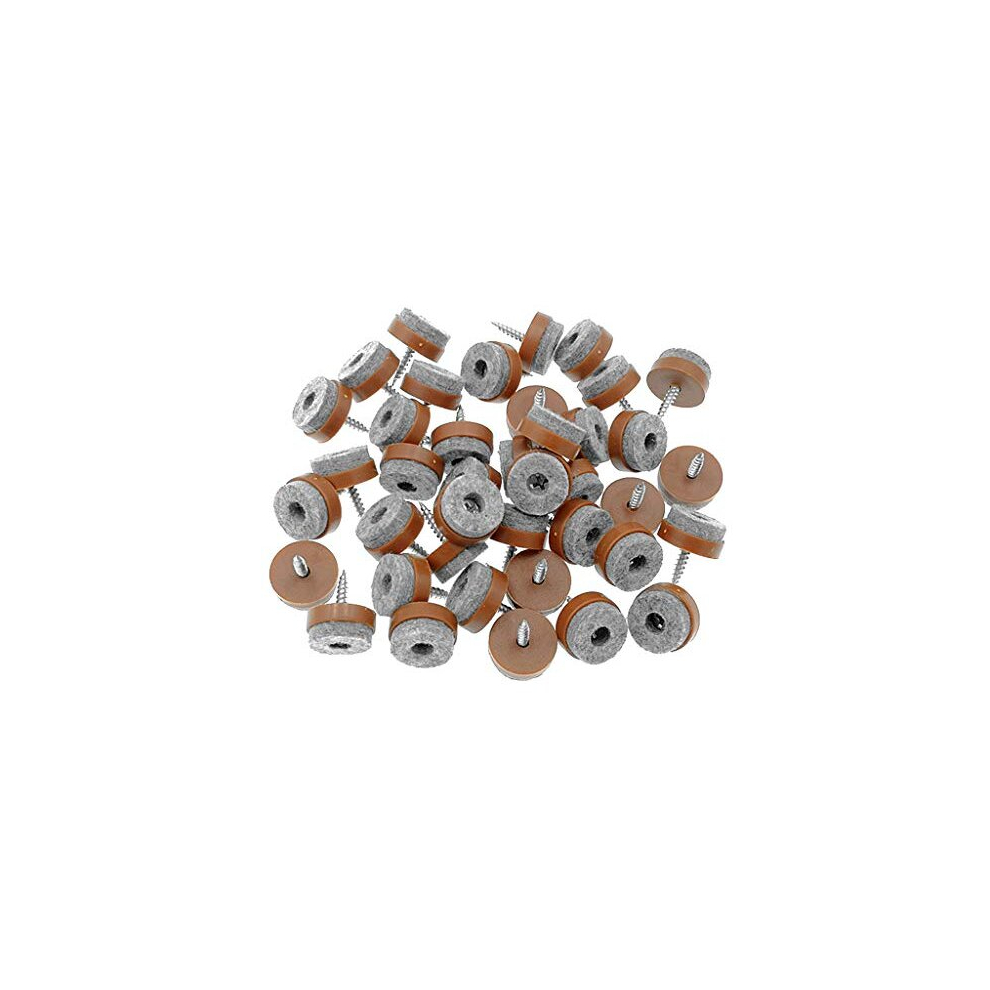 40Pcs Furniture Glide,Screw-On Felt Pad Slider Floor Protector For Wooden Leg Feet Of Chair Table Sofa(28Mm Or 11,Brown) 799460181458