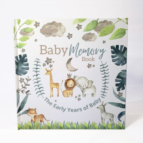 BABY MEMORY BOOK BABY'S FIRST YEAR MILESTONE JUNGLE THEME