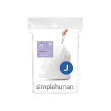 simplehuman code J custom Fit Drawstring Trash Bags in Dispenser Packs 20 count 30-45 Liter 8-12 gallon White