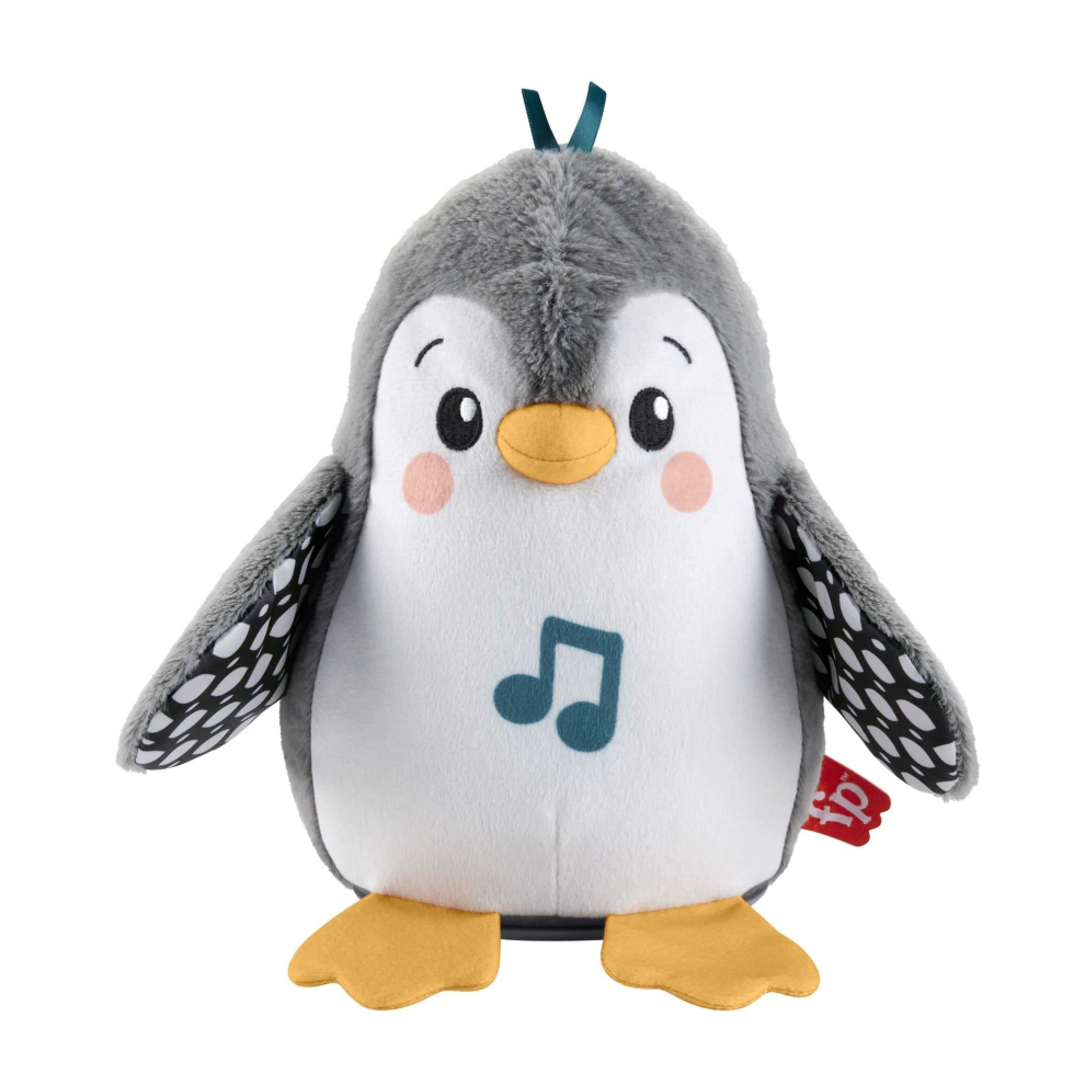 Fisher-Price Baby Plush Baby Toy Flap & Wobble Penguin With Music And Motion For Tummy Time To Sit-At Sensory Play