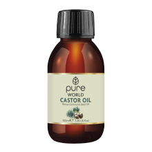 Pure World castor Oil 100ml 338 fl Oz cold Pressed 100% Pure and Natural Eyebrows, Nails, Beard, Hair, Eyelash growth cruelty Free