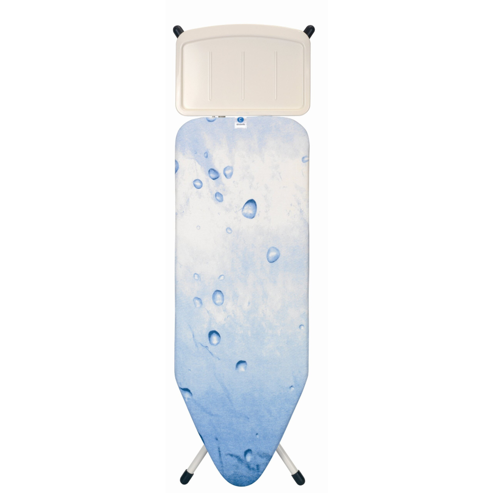 Brabantia Size c Ironing Board (49x18 in) 7 Height Options, Solid Steam Unit Rest Holder (Ice Water) Non-Slip Feet, Anti-collapse child Locks