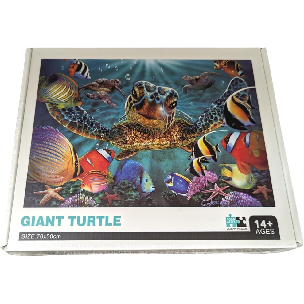 Quickdraw Supplies Giant Sea Turtle 1000 Piece Jigsaw Puzzle For Adults Colourful Underwater Ocean Scene