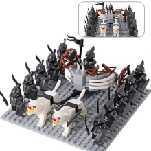 (Set 24) Medieval Figures Orc Soldiers Raider Vargr Wolf Elephant Mount Knights Building Blocks Toys