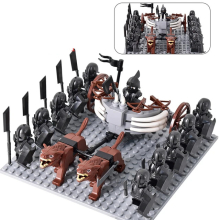(Set 14) Medieval Figures Orc Soldiers Raider Vargr Wolf Elephant Mount Knights Building Blocks Toys