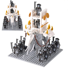 (Set 25) Medieval Figures Orc Soldiers Raider Vargr Wolf Elephant Mount Knights Building Blocks Toys