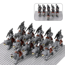 (Set 05) Medieval Figures Orc Soldiers Raider Vargr Wolf Elephant Mount Knights Building Blocks Toys
