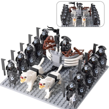 (Set 15) Medieval Figures Orc Soldiers Raider Vargr Wolf Elephant Mount Knights Building Blocks Toys