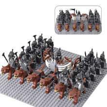 (Set 21) Medieval Figures Orc Soldiers Raider Vargr Wolf Elephant Mount Knights Building Blocks Toys