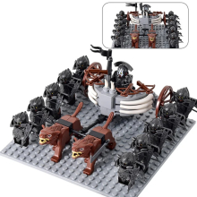 (Set 12) Medieval Figures Orc Soldiers Raider Vargr Wolf Elephant Mount Knights Building Blocks Toys