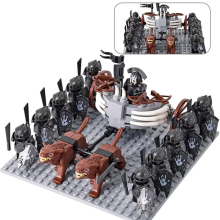 (Set 13) Medieval Figures Orc Soldiers Raider Vargr Wolf Elephant Mount Knights Building Blocks Toys