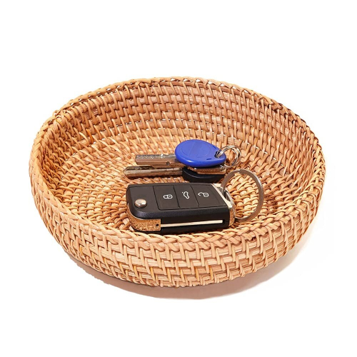 Small Round Keys Basket for Entryway Woven Baskets for Organizing