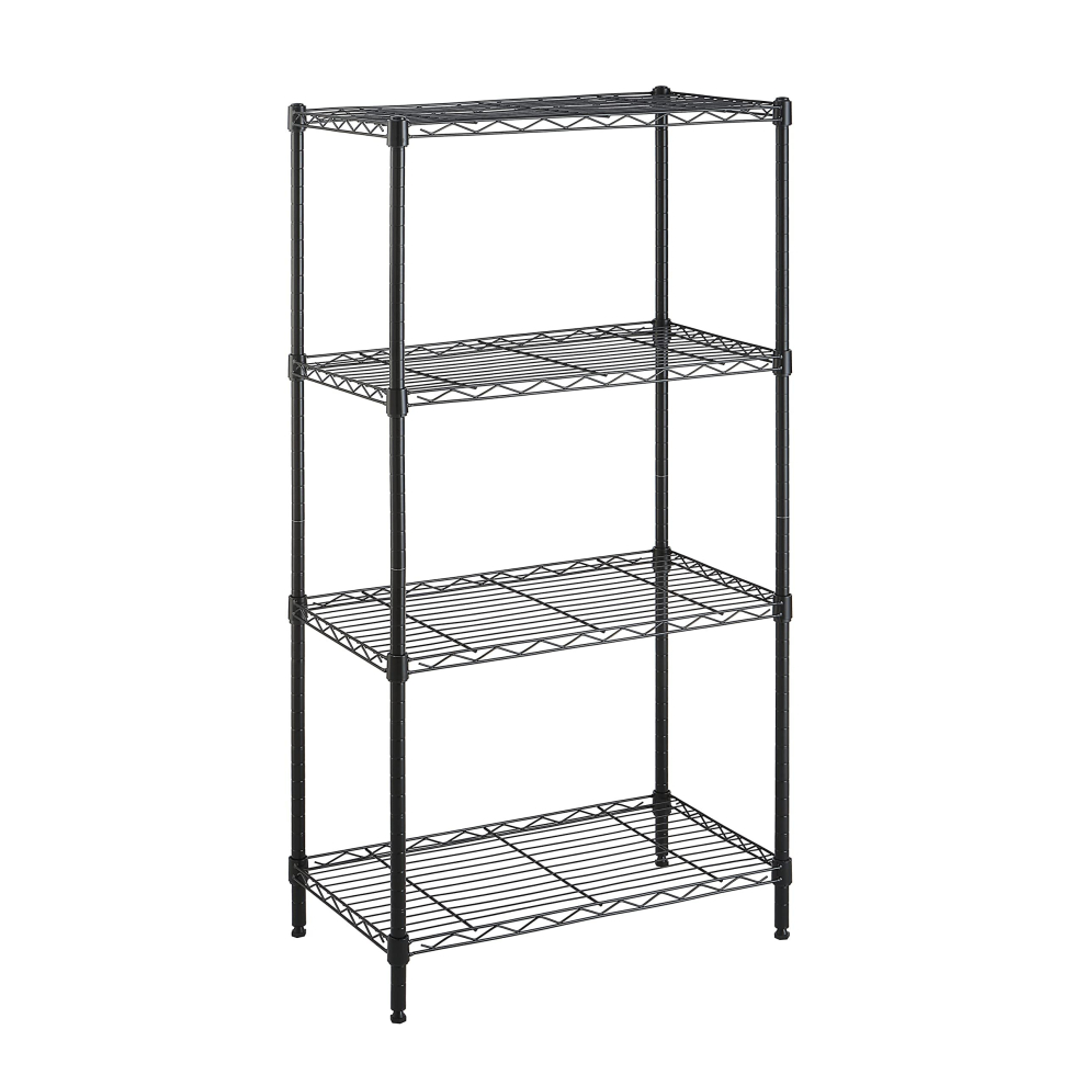 Amazon Basics 4-Shelf Adjustable Storage Shelving Unit, 200 Pound Loading capacity per Shelf, Steel Organizer Wire Rack, 24 x 14 x 48 Inches (LxWxH),