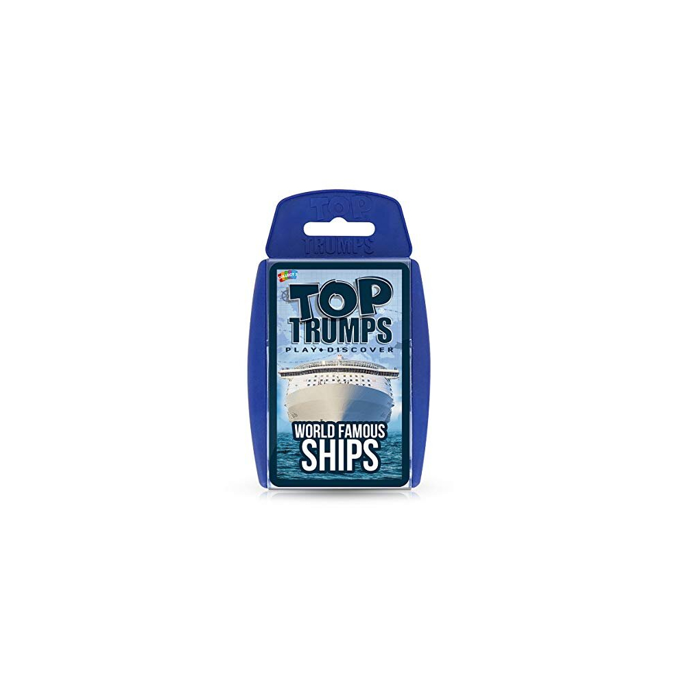 Top Trumps World Famous Ships Classic Card Game, learn facts about tankers, yachts and cruise ships including Allure of the Seas, Titanic and