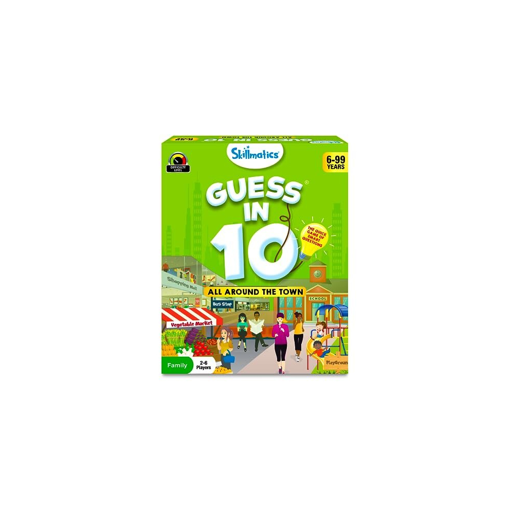 Skillmatics Card Game : Guess in 10 All Around The Town | Gifts for 6 Year Olds and Up | Quick Game of Smart Questions | Super Fun for Travel & Family