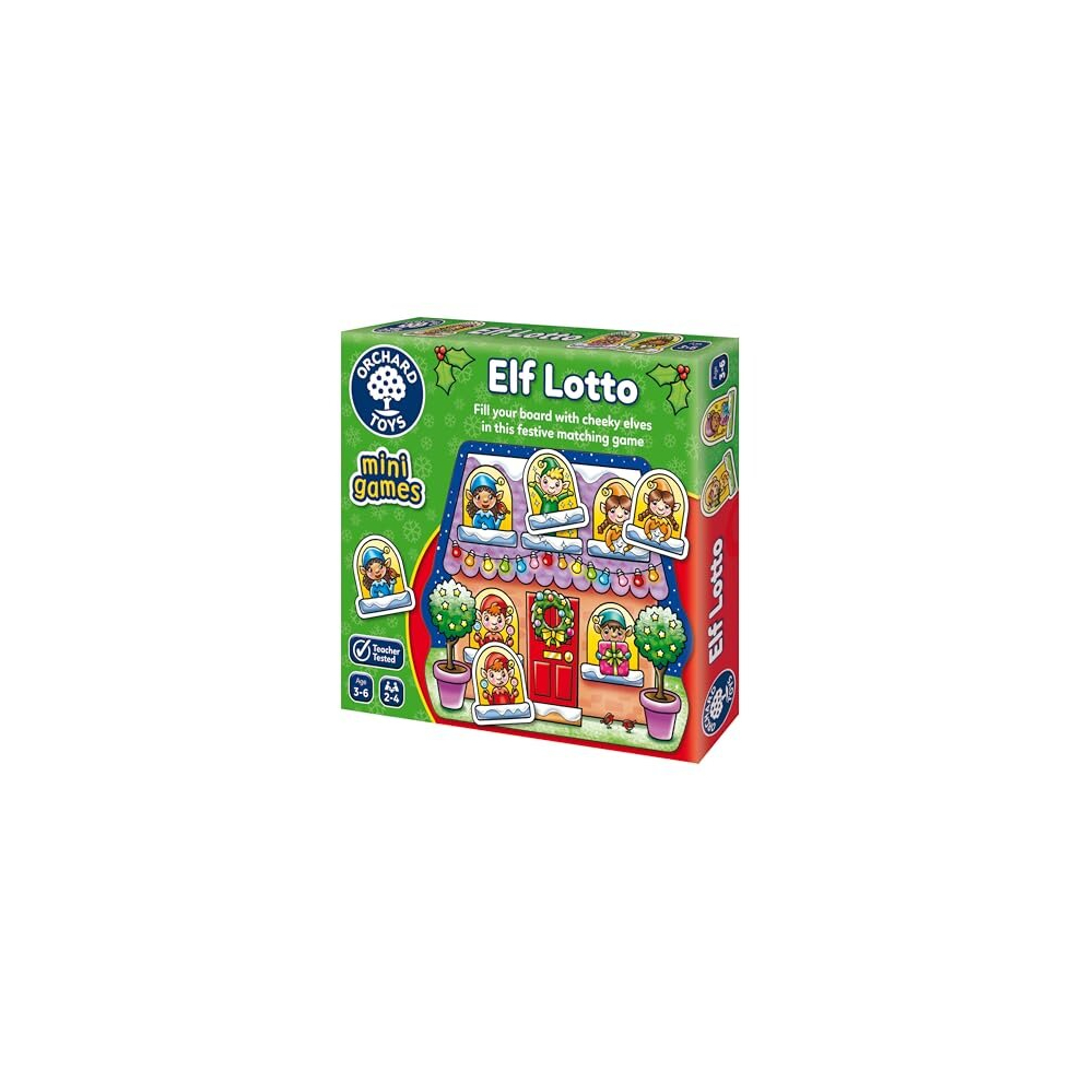 Orchard Toys Elf Lotto Mini Games, Travel Games for Kids to Learn Matching, Educational Game for Children Aged 3-6. Ideal Stocking Filler