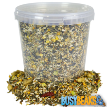 BusyBeaks African Grey Parrot Food - High Energy Bird Nut Seed Oat Feed Tub Mix
