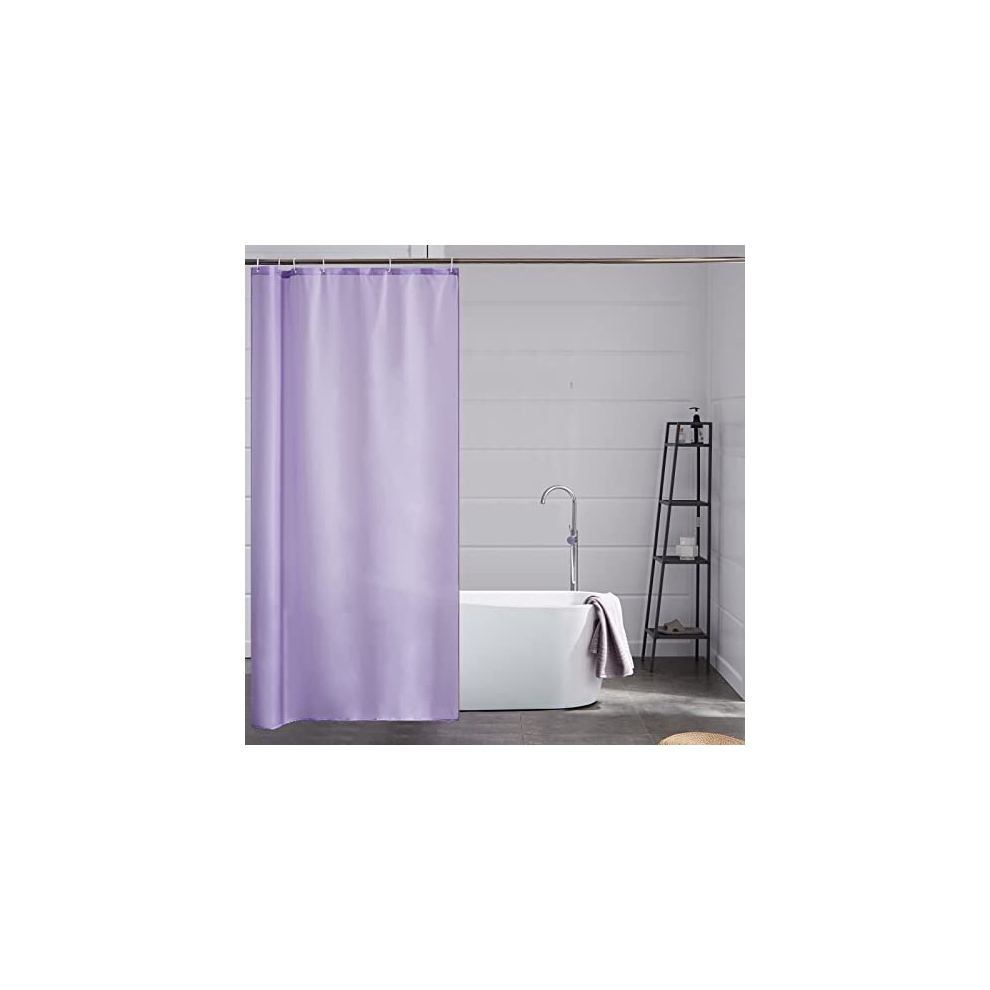 Furlinic Shower Curtain Anti Mould Resistant Waterproof Bathroom Curtains purple Washable Polyester Fabric 100x200cm with Weight Tape for Bath Wet