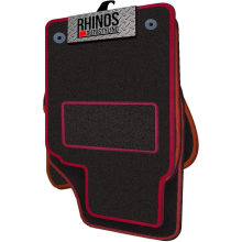TAILORED TO FIT Citroen DS3 2009-2018 (2 Clips) - FULL SET OF TAILORED LUXURY INTERIOR FLOOR CAR CARPET MATS - BLACK MAT + RED LEATHER EDGING