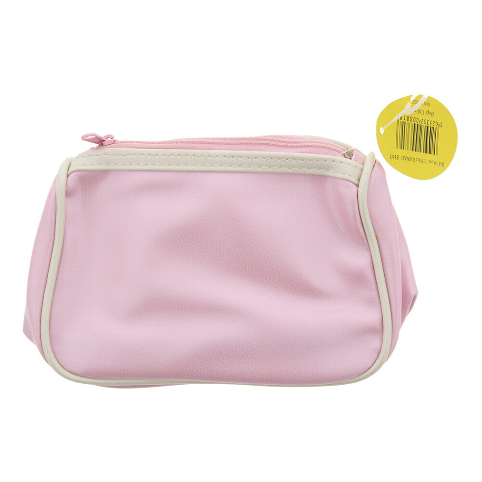 Bags Unlimited Shimmer Small Zip Pouch - Pink White