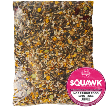 SQUAWK Premium Parrot Food - High Energy Nutritious Bird Nuts Seeds Oats Feed