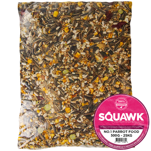 SQUAWK Premium Parrot Food - High Energy Nutritious Bird Nuts Seeds Oats Feed
