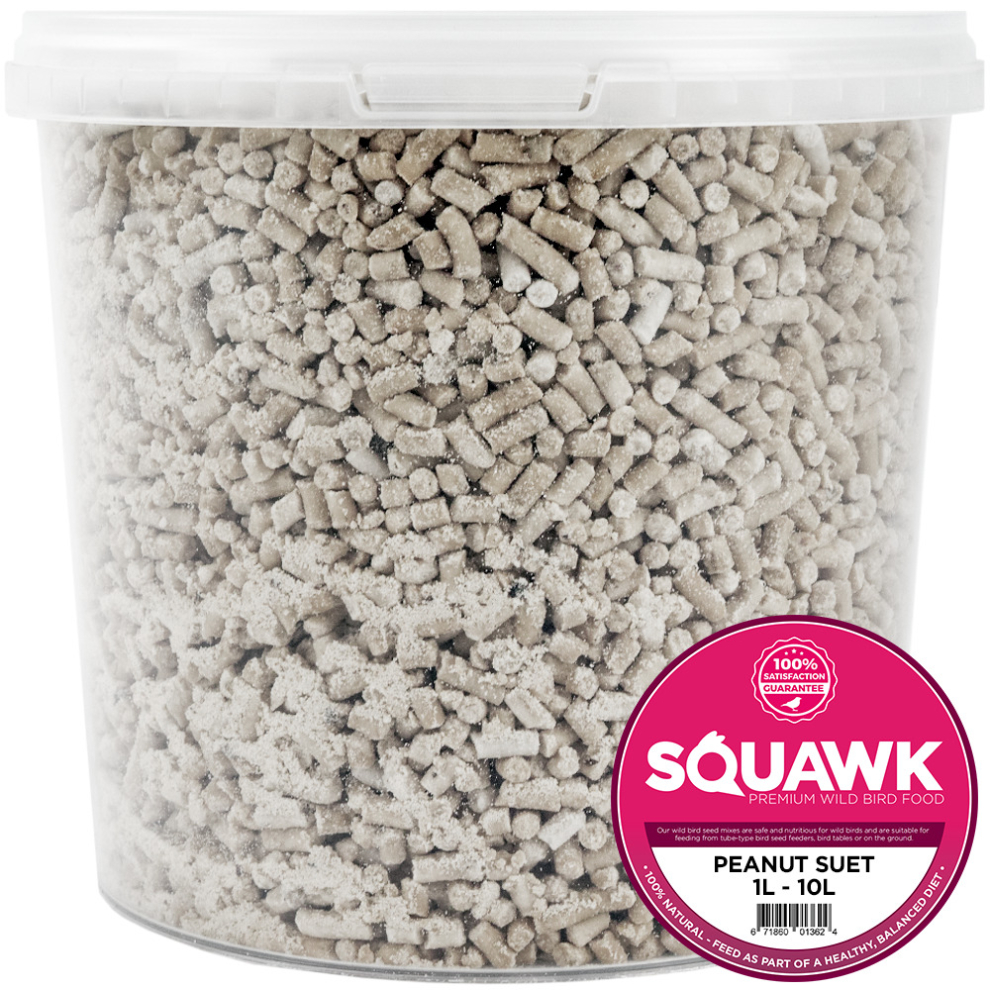 Squawk Peanut Suet Pellets - Year Round Premium Wild Bird Food For Garden Birds