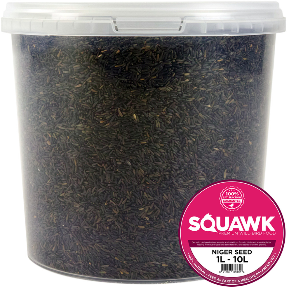 SQUAWK Niger Seeds - Quality Wild Bird Feed High Energy Garden Finch Food