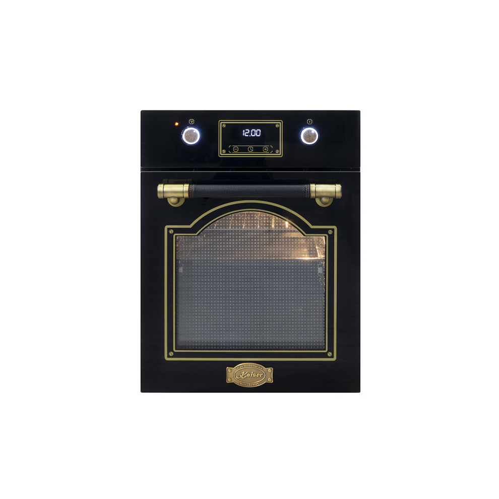 Kaiser Art Deco Narrow Electric Oven | 45cm Wide Black Built-In Oven
