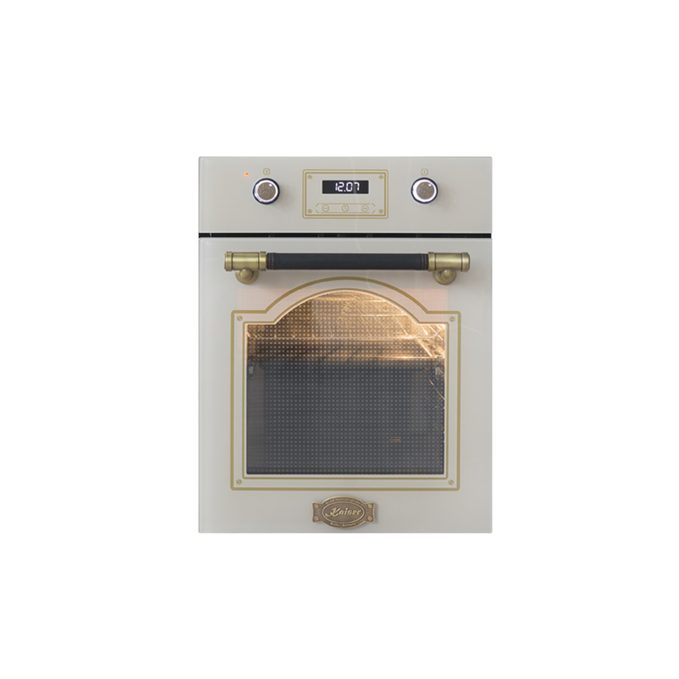 Kaiser Art Deco Narrow Electric Oven | 45cm Wide Ivory Built-In Oven