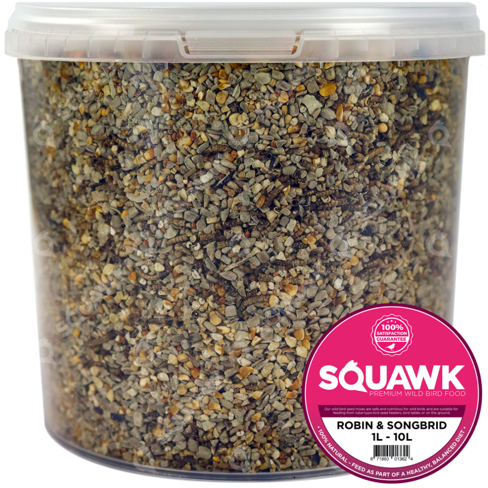 SQUAWK Robin & Songbird Food - Premium Grade Wild Bird Seed Mix For Garden Birds